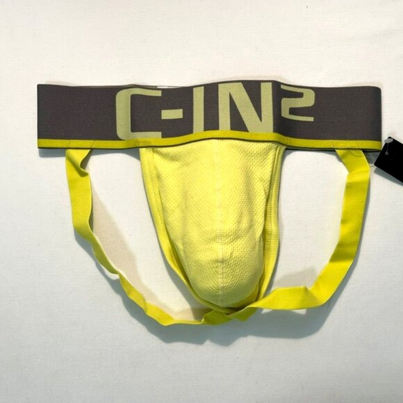 C-IN2 Size "L" Men's C-Theory Athletic Supporter - Yellow/Dark Gray - Jock - Picture 3 of 8